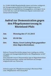 Demo Pflegekammer Mainz 17 November 2015