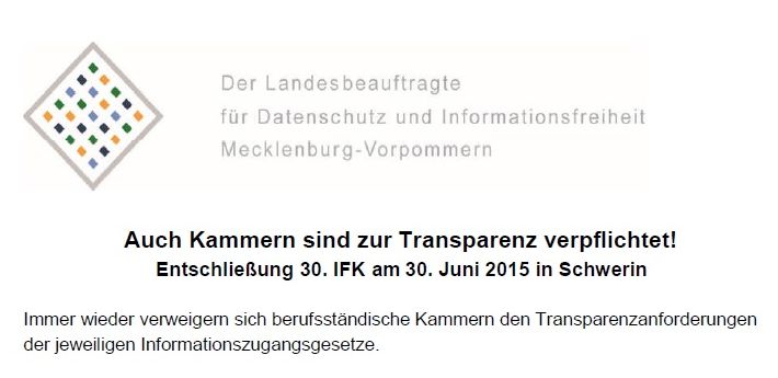 Datenschützer zu Transparenz in den Kammern - JUN15