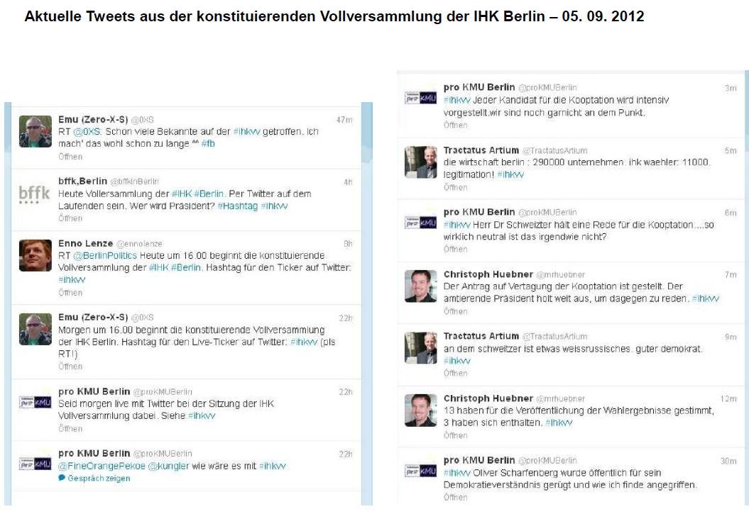 Tweet aus der VV der IHK Berlin - 05SEP12