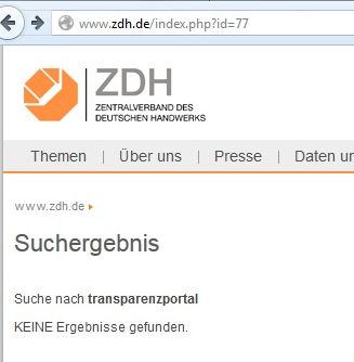 ZDH - Transparenz - Screenshot
